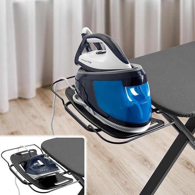 Extra Wide Ironing Board 117x43cm Heavy Duty Adjustable Steam Iron Rest - Kwikley