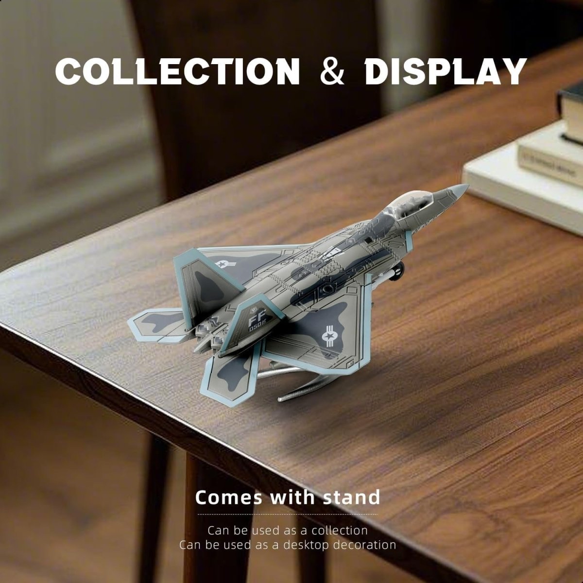 F - 22 Raptor Fighter Jet Model Kit 1:72 Scale | Quick Build, Moveable Parts - Kwikley