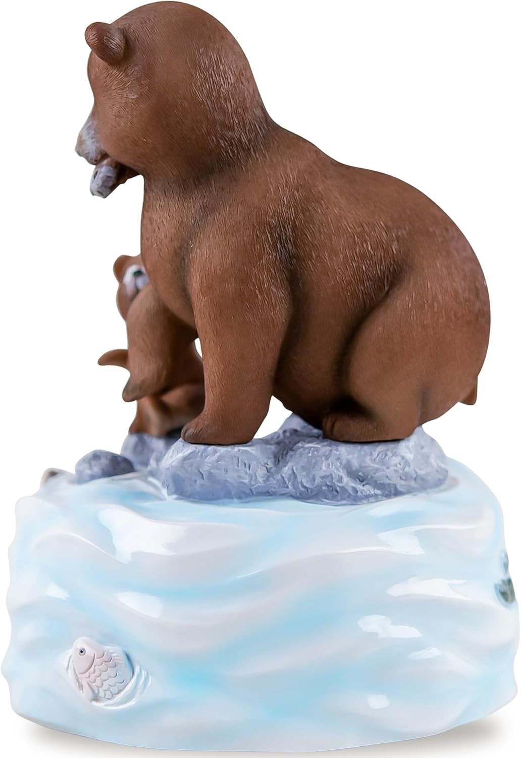 Father & Daughter Bear Music Box Hand - Painted Figurine Plays Wonderful World - Kwikley