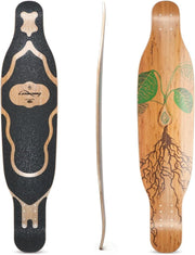 Fattail Bamboo Longboard Skateboard Deck 38" 70mm Wheels Flex 1 - Kwikley