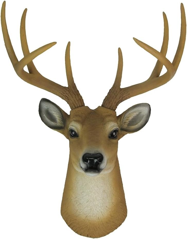 Faux Deer Head Wall Mount 8 Point Buck 13in Resin - Kwikley