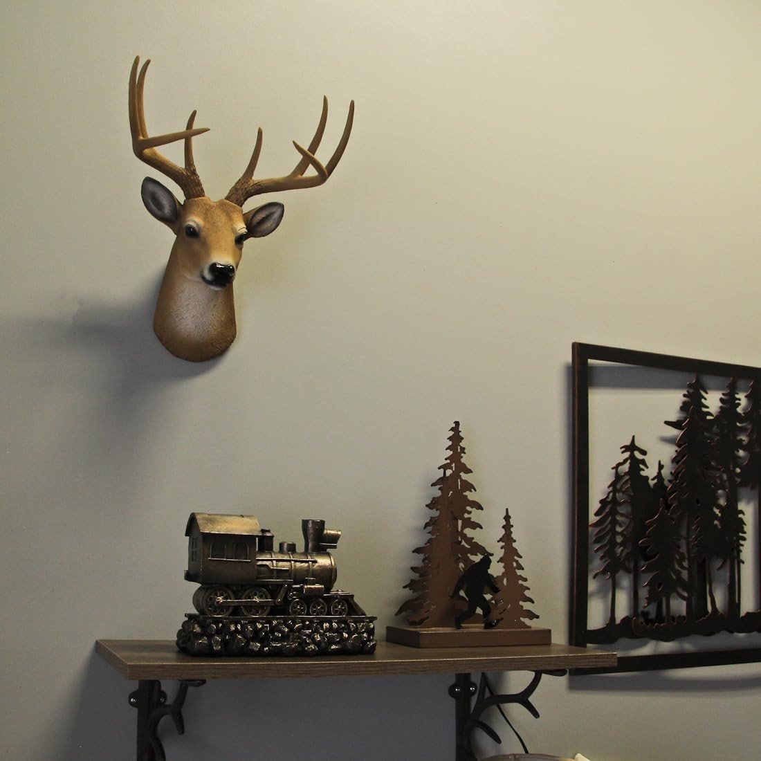 Faux Deer Head Wall Mount 8 Point Buck 13in Resin - Kwikley