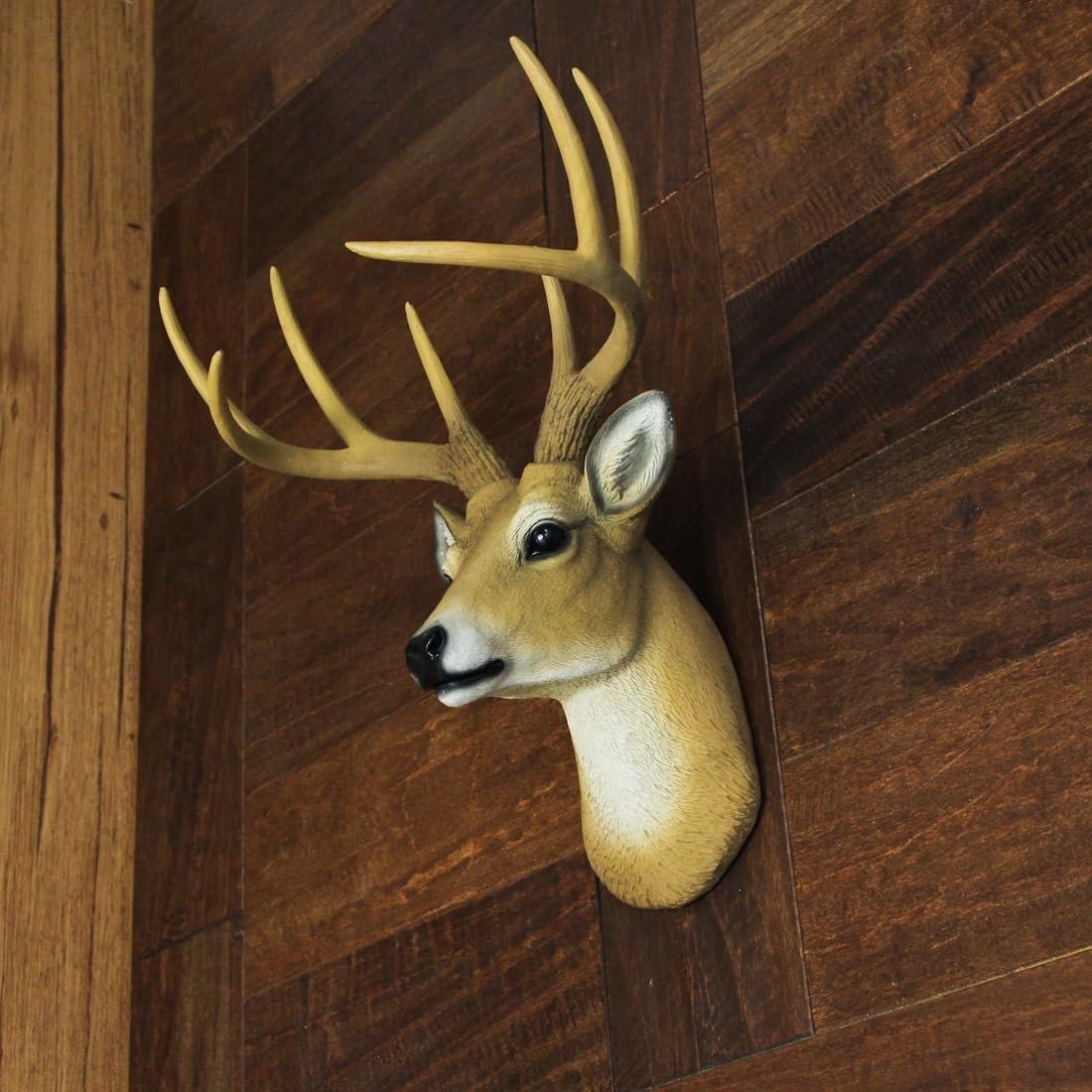 Faux Deer Head Wall Mount 8 Point Buck 13in Resin - Kwikley