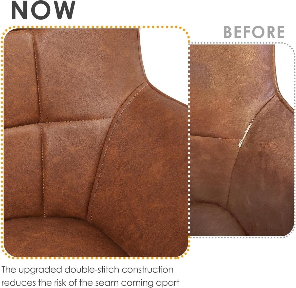 Faux Leather Accent Chair High Back Armchair Retro Lounge Seat Brown - Kwikley