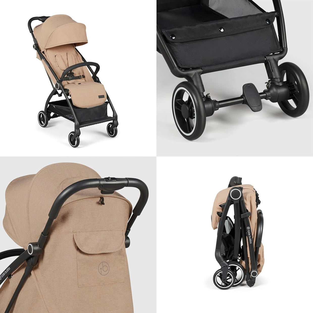 Feather - Light Baby Stroller Auto - Fold From Birth to 22kg Biscuit - Kwikley
