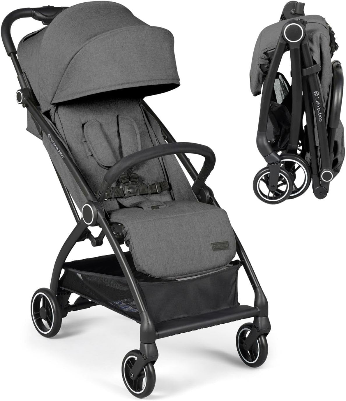 Feather - Light Baby Stroller Auto - Fold From Birth to 22kg Graphite Grey - Kwikley
