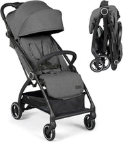 Feather - Light Baby Stroller Auto - Fold From Birth to 22kg Graphite Grey - Kwikley