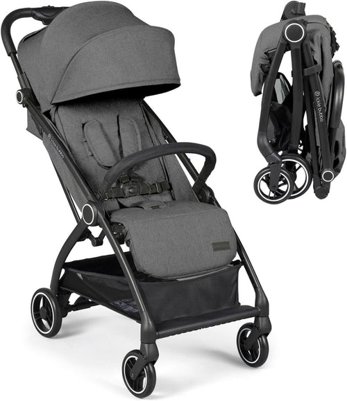 Feather - Light Baby Stroller Auto - Fold From Birth to 22kg Graphite Grey - Kwikley