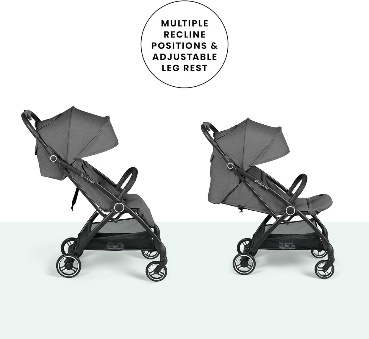 Feather - Light Baby Stroller Auto - Fold From Birth to 22kg Graphite Grey - Kwikley
