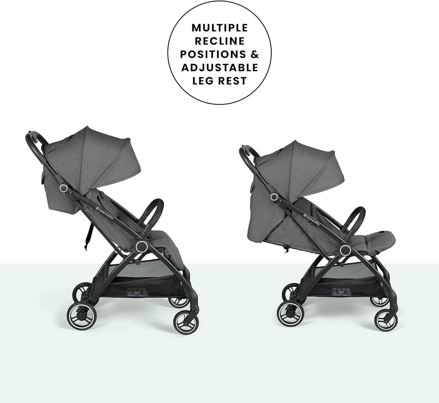 Feather - Light Baby Stroller Auto - Fold From Birth to 22kg Graphite Grey - Kwikley