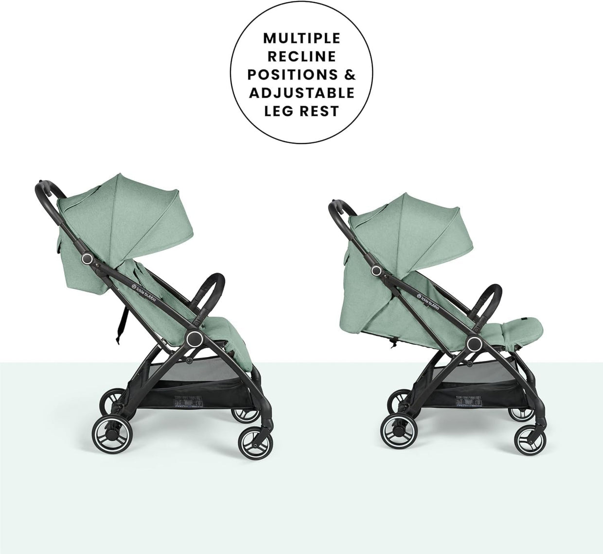 Feather - Light Baby Stroller Auto - Fold From Birth to 22kg Sage Green - Kwikley