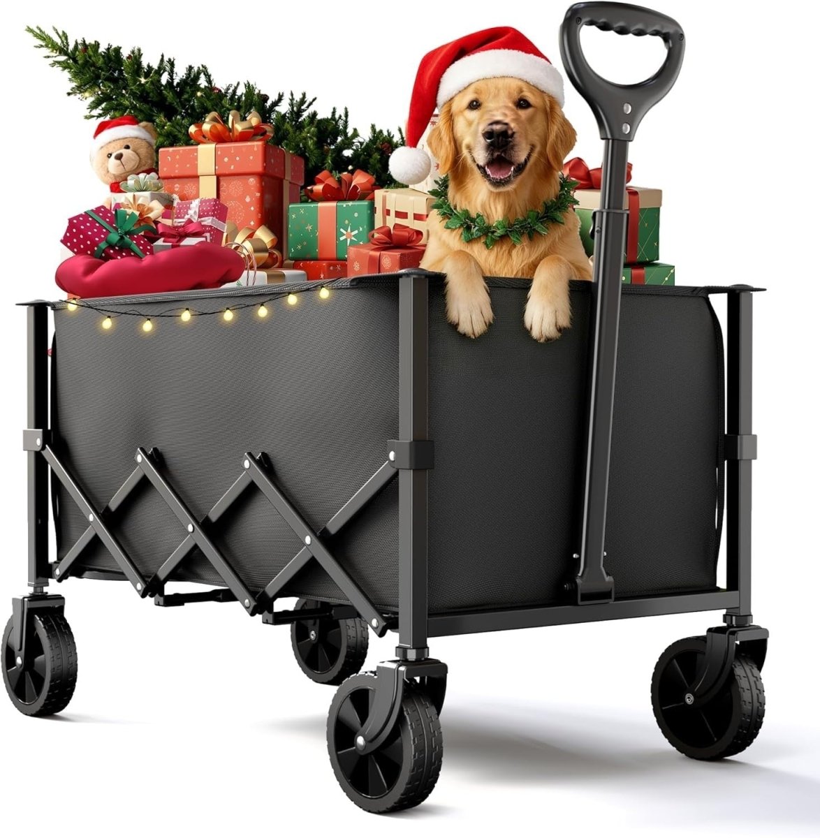 Festival Trolley on Wheels Folding Wagon Cart 70L Heavy Duty Utility - Kwikley