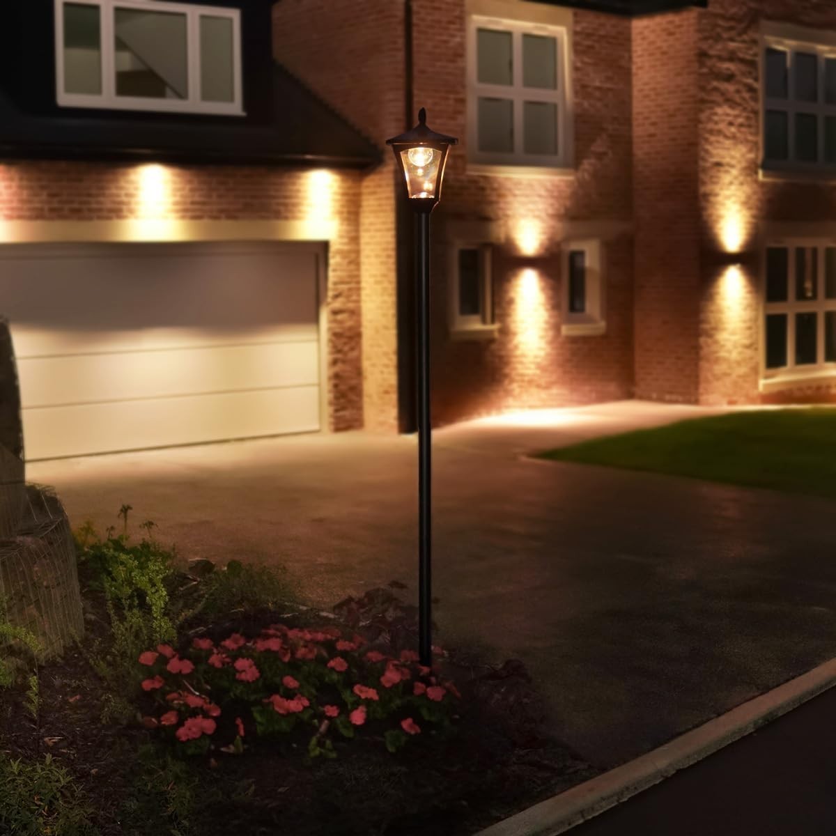 Festive Lights 7ft Solar Victorian Lamp Post Warm White Dual Brightness - Kwikley
