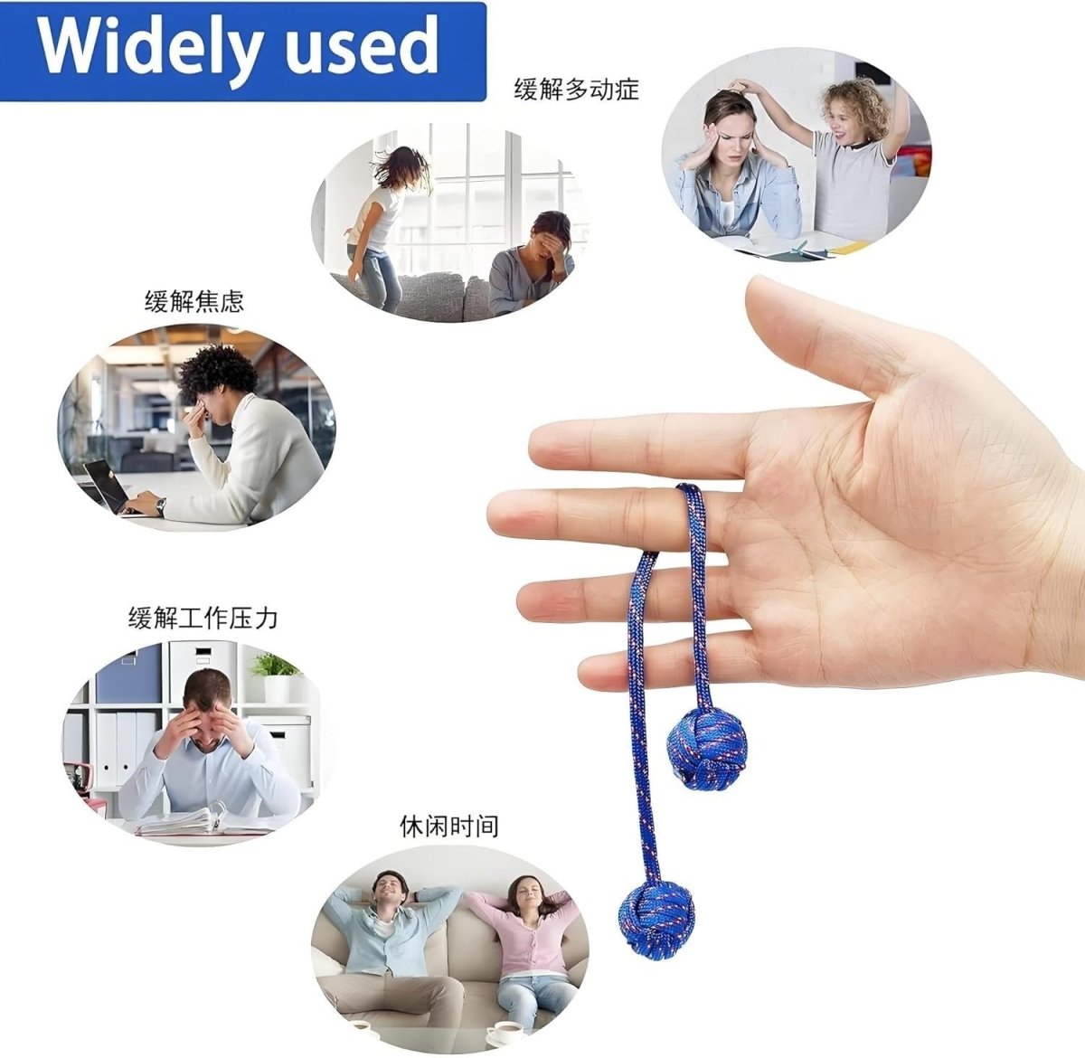 Fidget Roller Beads 4 Pack Sensory Stress Relief Hand Therapy Toy - Kwikley