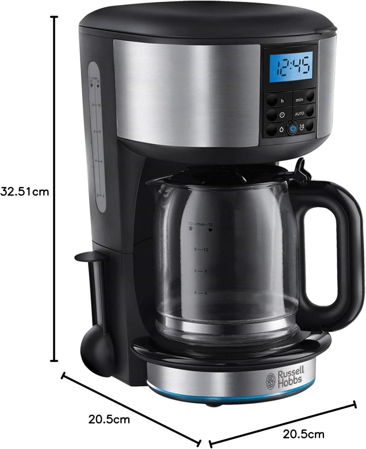 Filter Coffee Machine 1.25L Fast Brew Timer Auto Clean Keep Warm Drip Maker Home - Kwikley