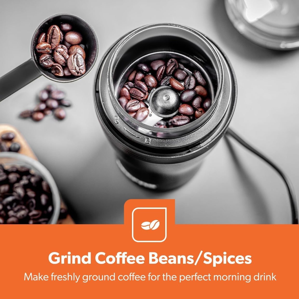 Filter Coffee Maker 750ml with Grinder Combo | 600W Fast Brew | Keep Warm - Kwikley
