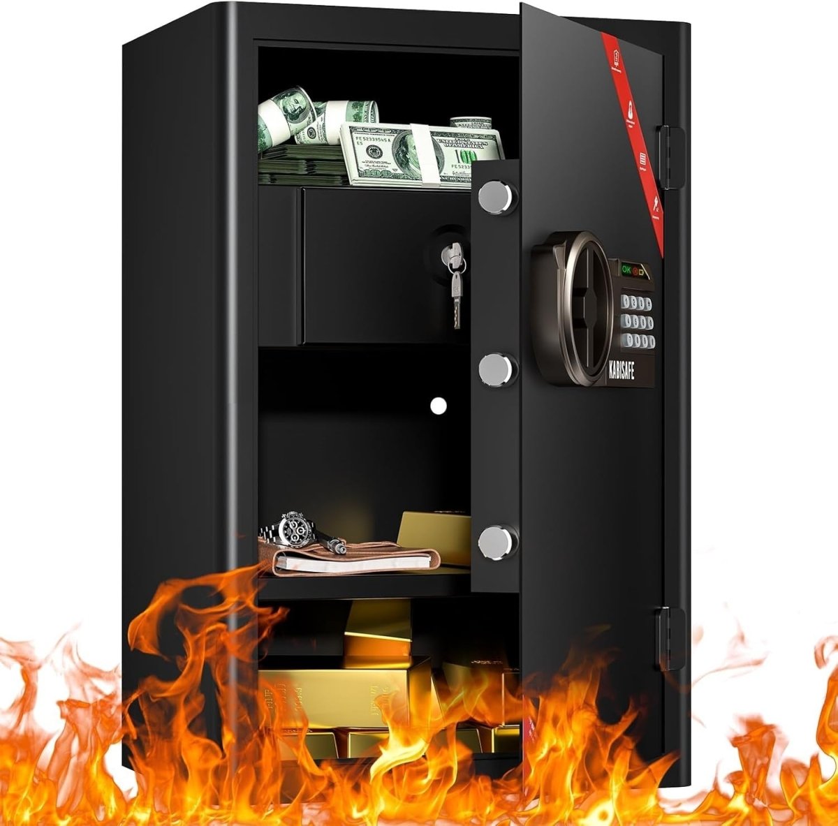 Fireproof Safe Box 88L Digital Keypad Security Cabinet Cash Document - Kwikley