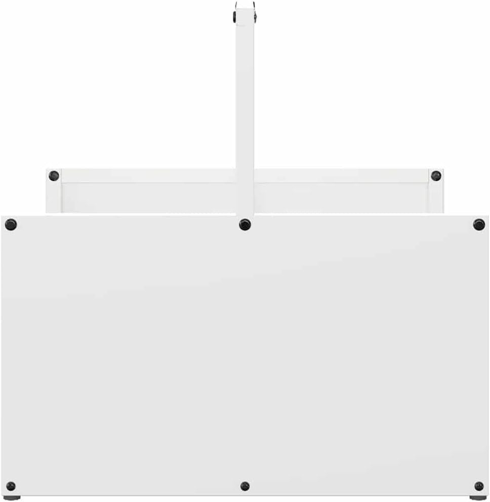 Firewood Log Rack White Steel 40x40x40cm Indoor Outdoor Storage Holder - Kwikley