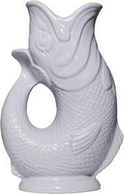 Fish Shaped Glug Jug Oyster Ceramic Water Pitcher Decorative 0.6L 22cm - Kwikley