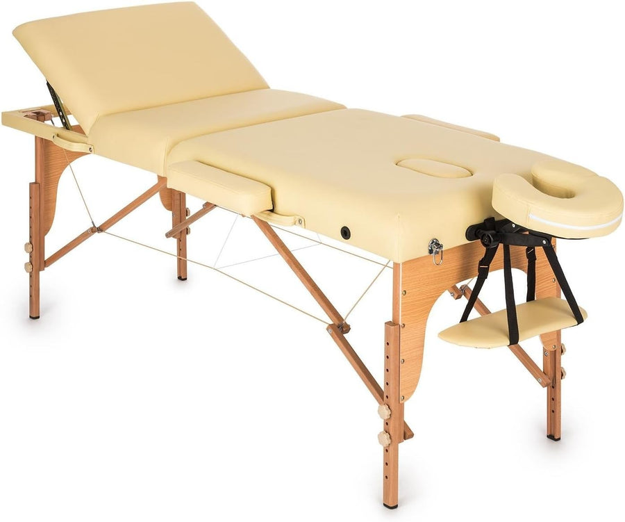 Fixed Wooden Massage Table Stationary Spa Therapy Bed Upholstered Foam - Kwikley