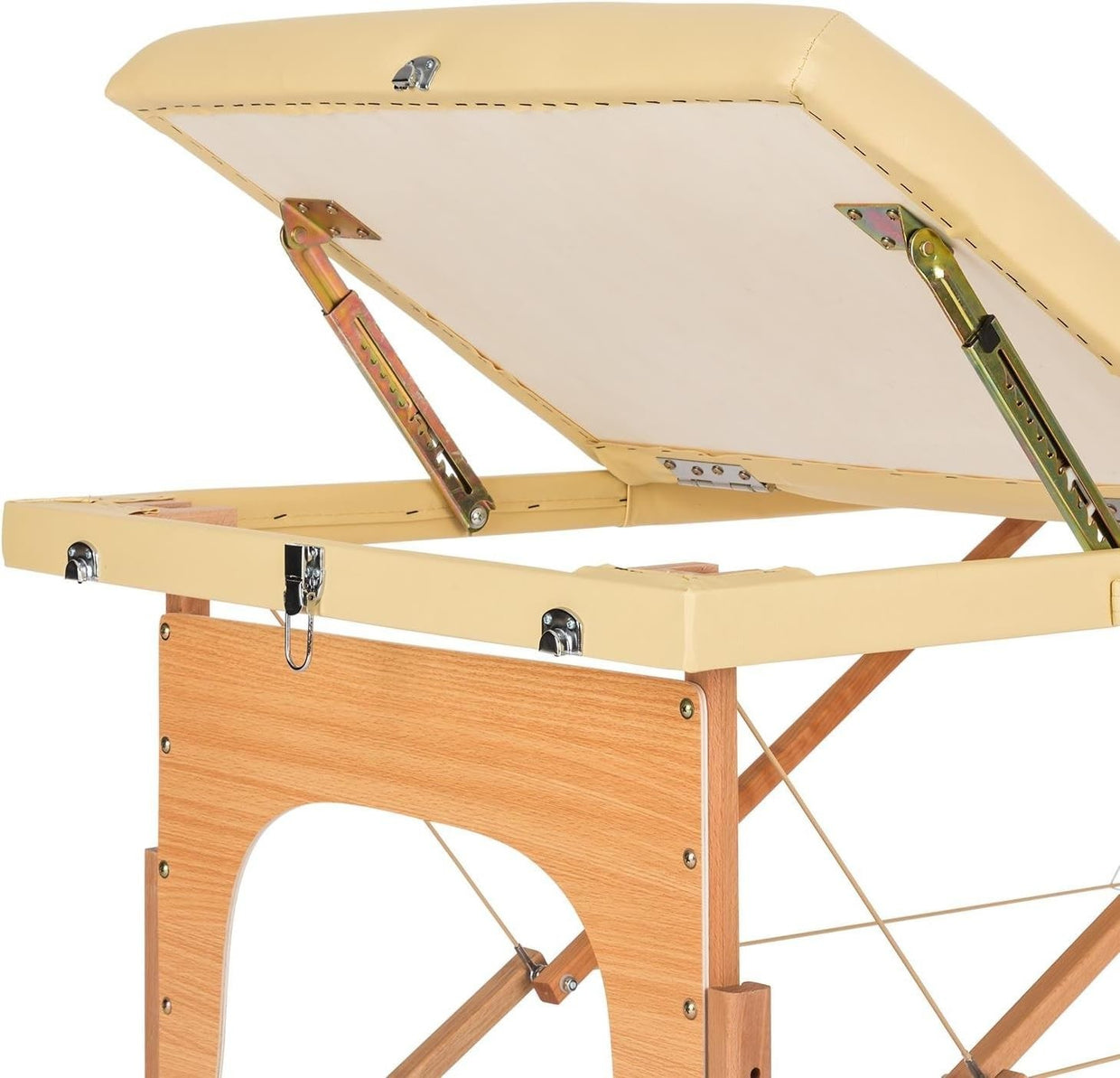 Fixed Wooden Massage Table Stationary Spa Therapy Bed Upholstered Foam - Kwikley