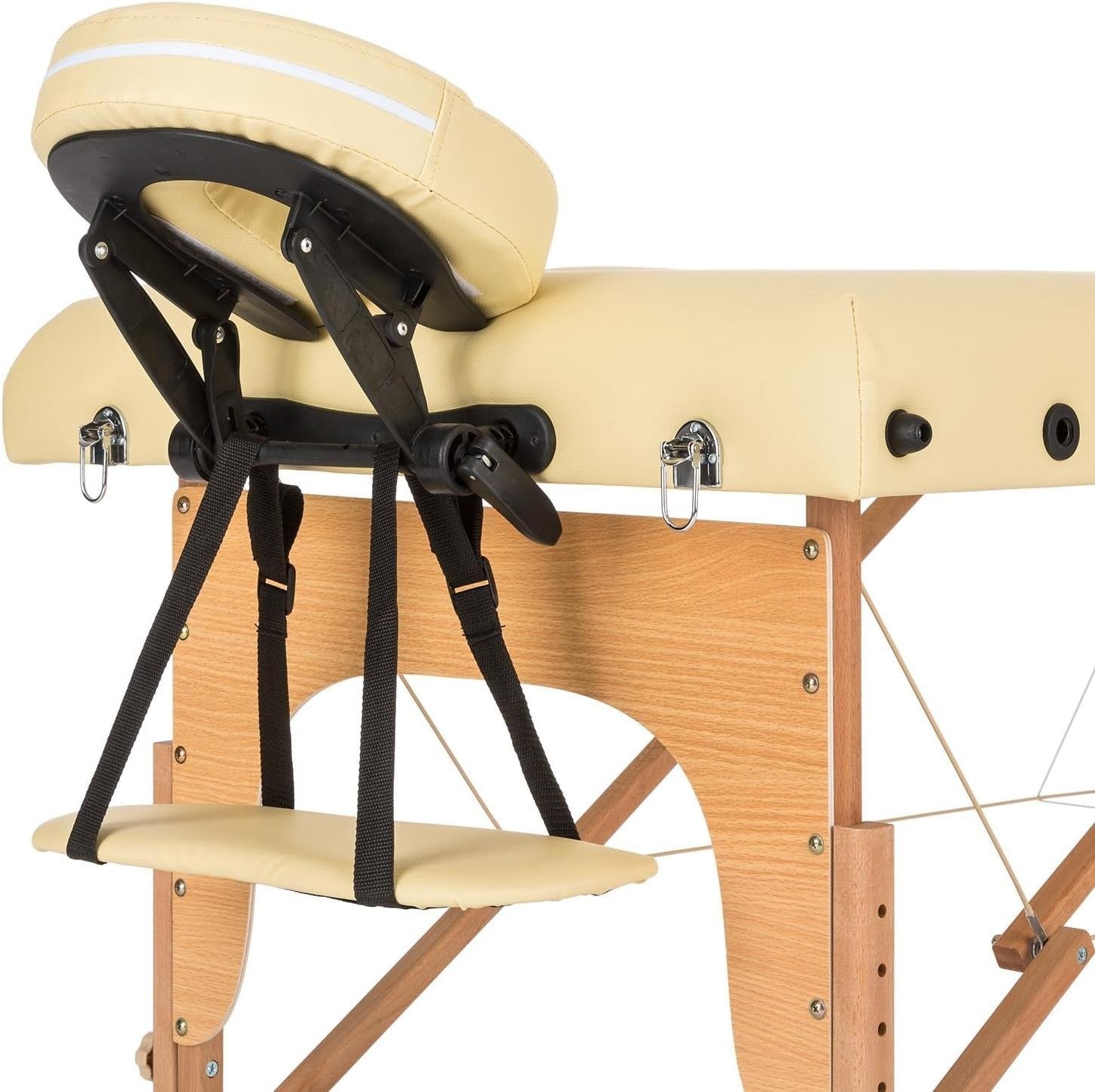 Fixed Wooden Massage Table Stationary Spa Therapy Bed Upholstered Foam - Kwikley