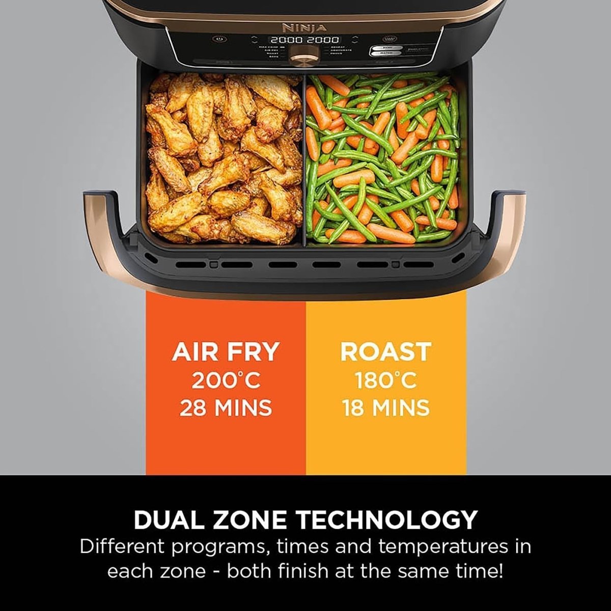 Flex Drawer Air Fryer 10.4L Dual Zone 7 - in - 1 No Oil Extra Large - Kwikley