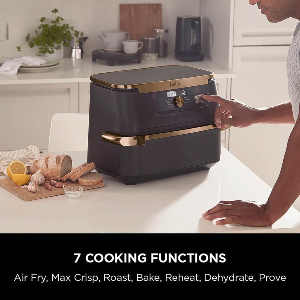 Flex Drawer Air Fryer 10.4L Dual Zone 7 - in - 1 No Oil Extra Large - Kwikley