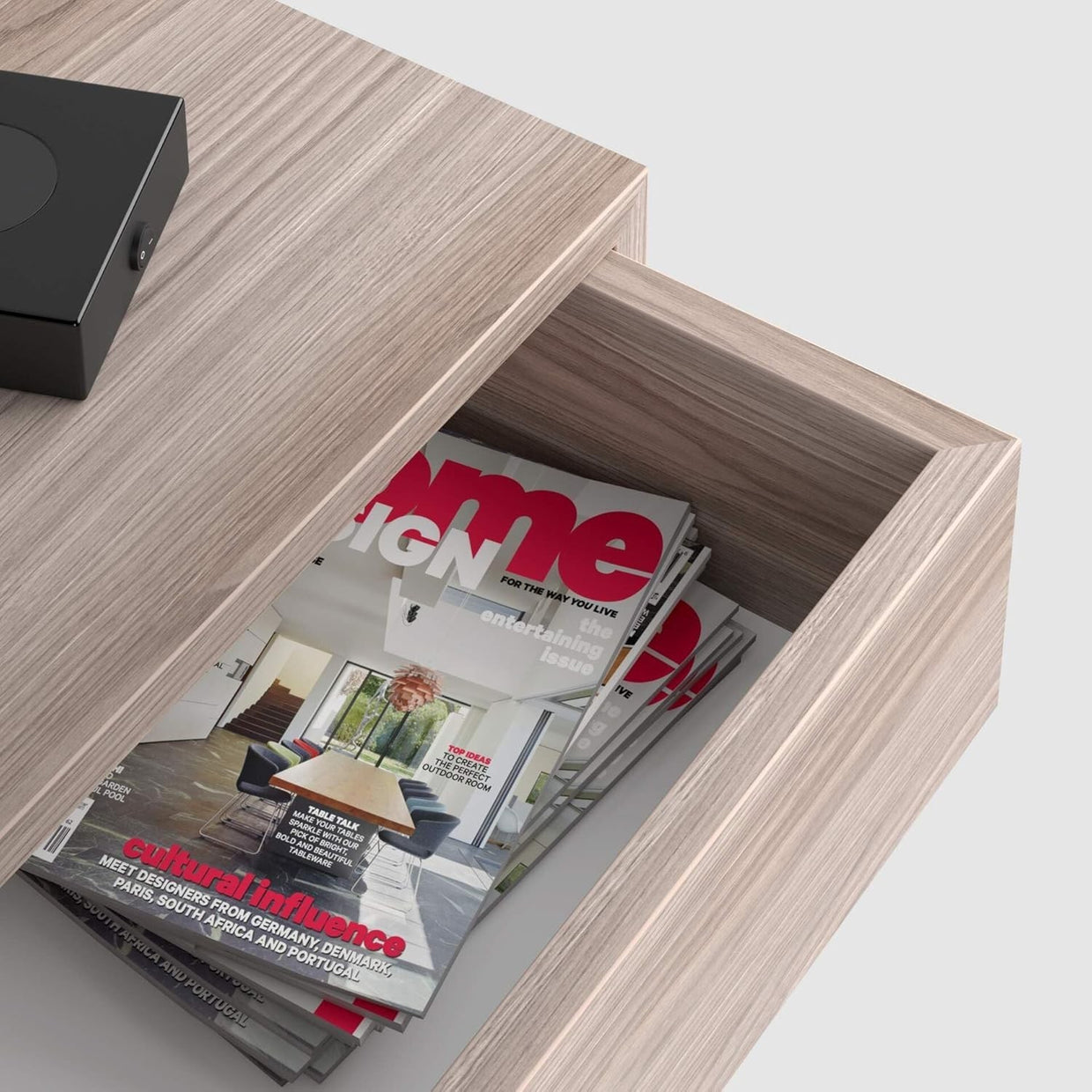 Floating Pearled Elm Wall Bedside Table with Drawer – Modern Wooden Nightstand - Kwikley