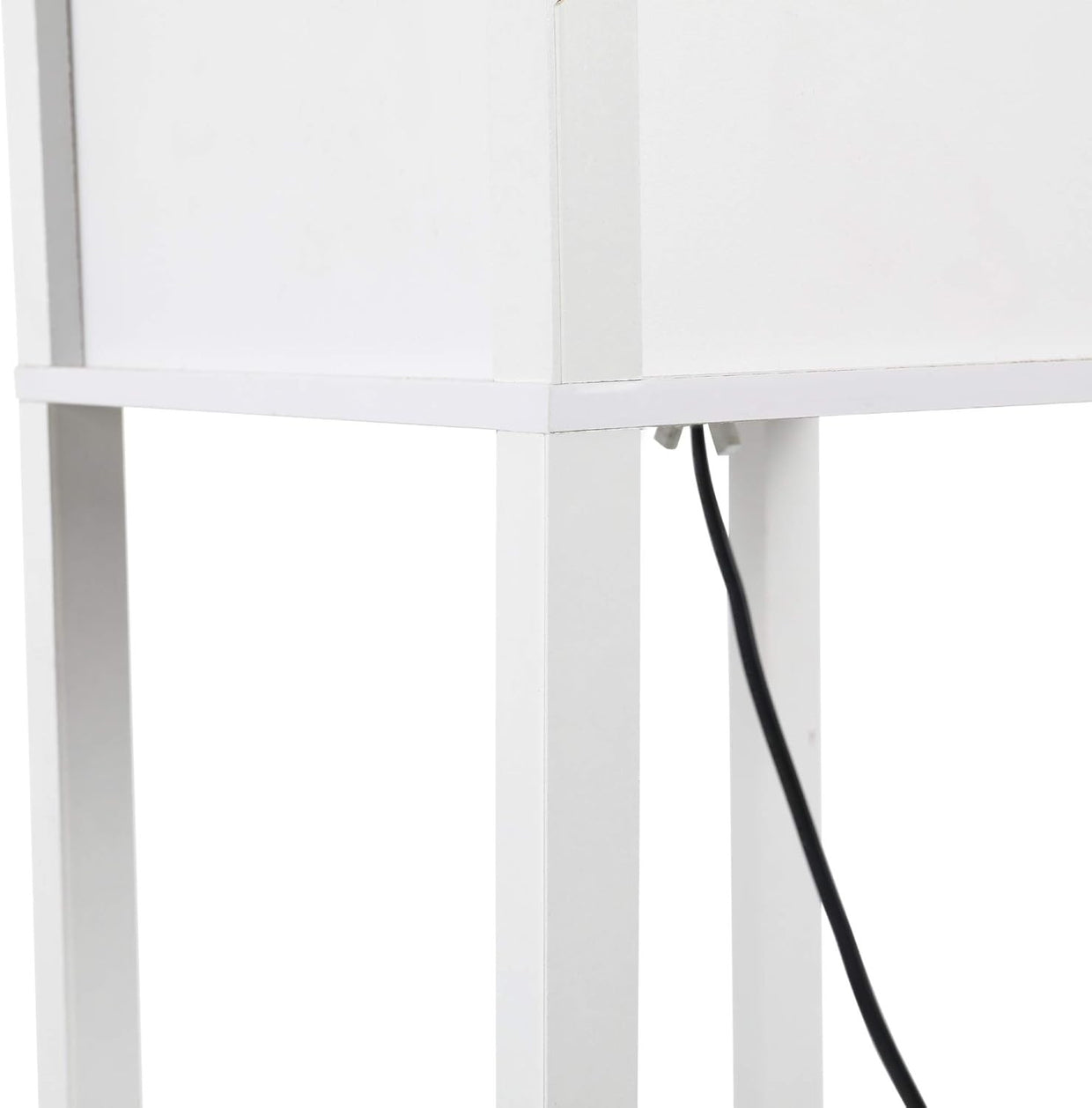 Floor Lamp with Shelves Storage Standing Light White Modern 3 Tier 160cm - Kwikley