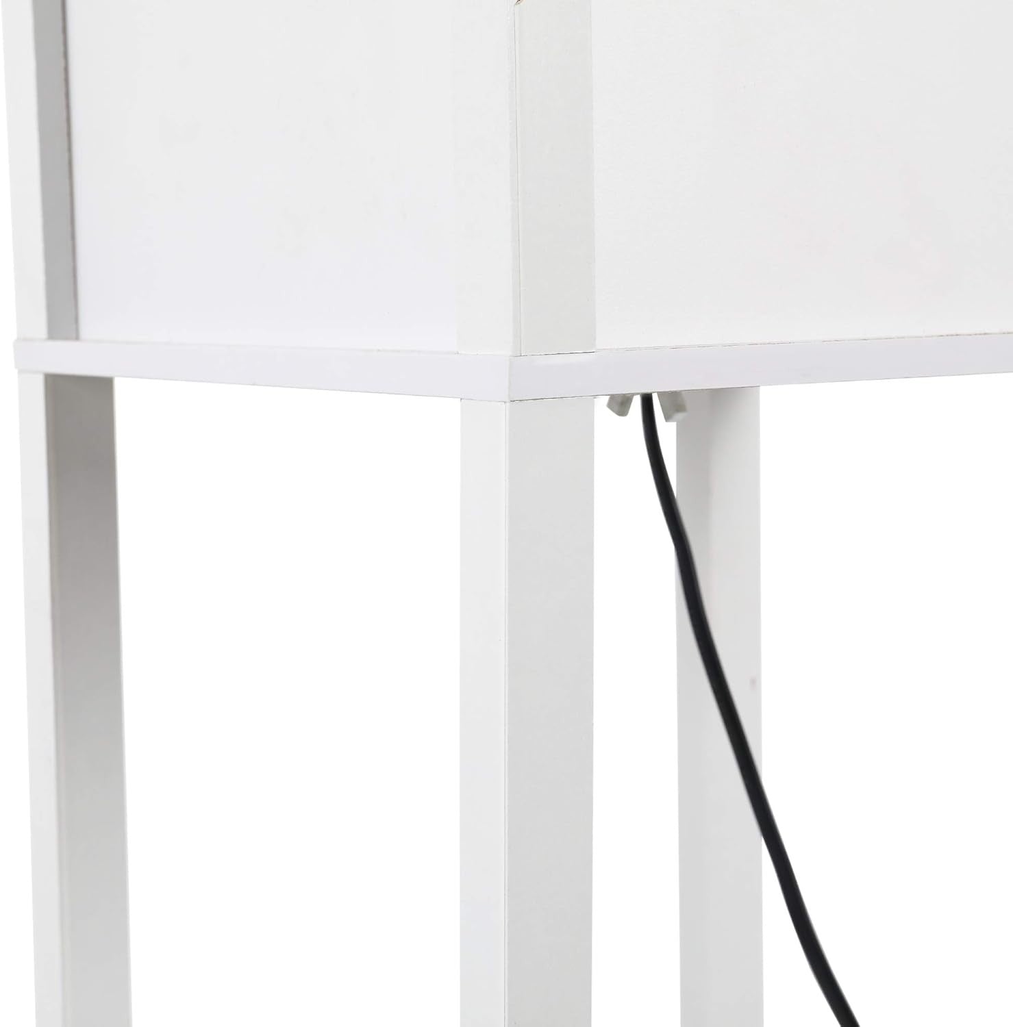 Floor Lamp with Shelves Storage Standing Light White Modern 3 Tier 160cm - Kwikley