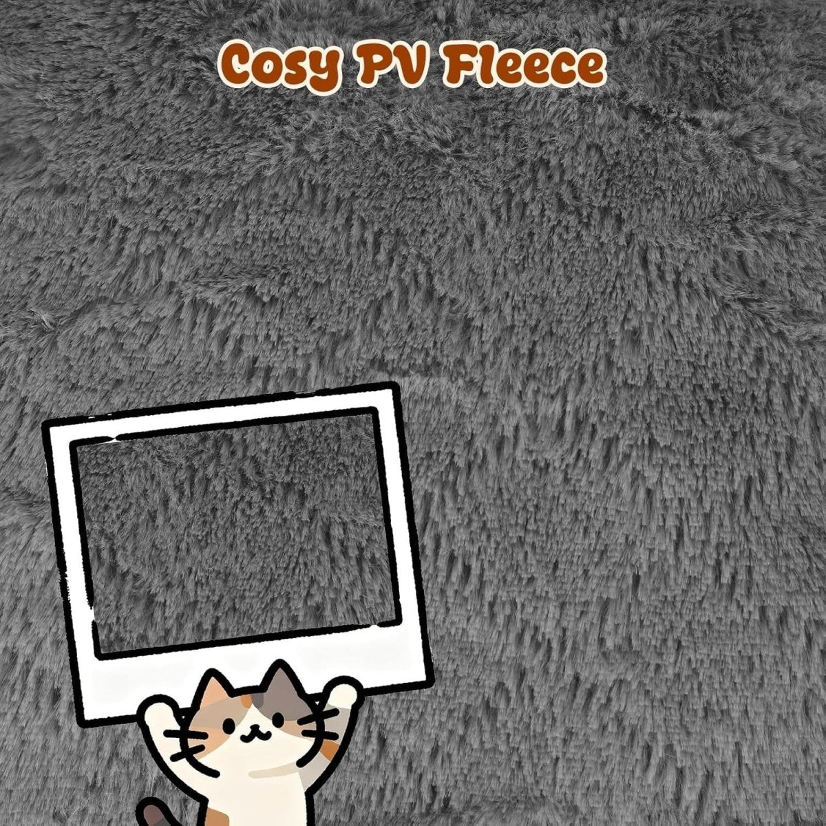 Fluffy Cat Sofa Bed Plush Pet Couch Washable Non Slip 60x45x30cm - Kwikley