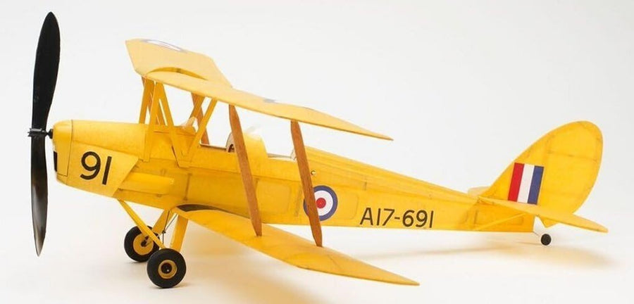 Flying Balsa Wood Bi - Plane Model Kit – Vintage Rubber - Powered Aircraft - Kwikley