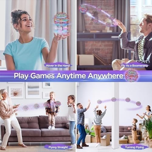 Flying Orb Ball Toy 2025, Hand - Controlled Mini Drone with RGB Lights - Kwikley