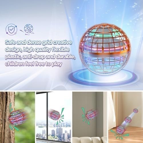 Flying Orb Ball Toy 2025, Hand - Controlled Mini Drone with RGB Lights - Kwikley