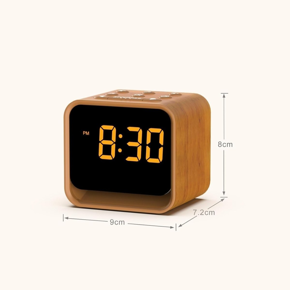FM Radio Alarm Clock White Noise Machine Night Light Dimmable LED - Kwikley