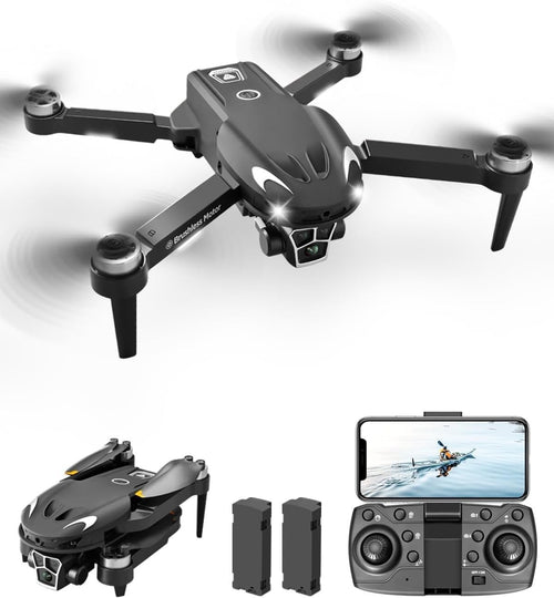 Foldable 1080P Dual Camera Drone with Zoom, Brushless Motor & 2 Batteries - Kwikley