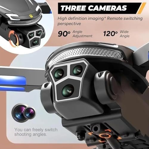 Foldable 1080P HD Camera Drone, Brushless Motor, 2 Batteries, Obstacle Avoidance - Kwikley