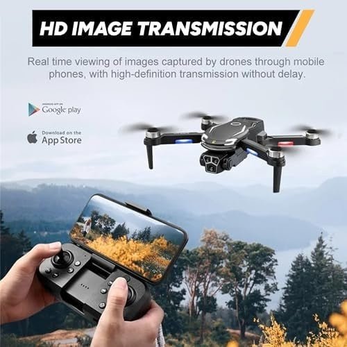 Foldable 1080P HD Camera Drone, Brushless Motor, 2 Batteries, Obstacle Avoidance - Kwikley