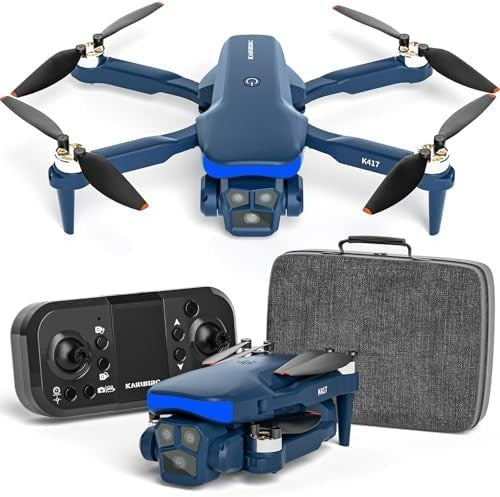 Foldable 1080P HD Camera Drone with Blue LED, Gesture Control for Kids & Adults - Kwikley