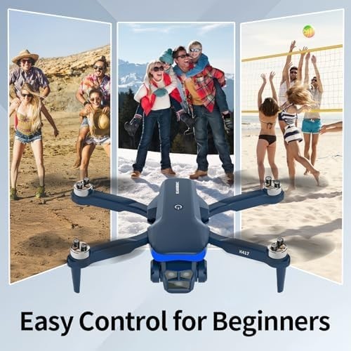 Foldable 1080P HD Camera Drone with Blue LED, Gesture Control for Kids & Adults - Kwikley