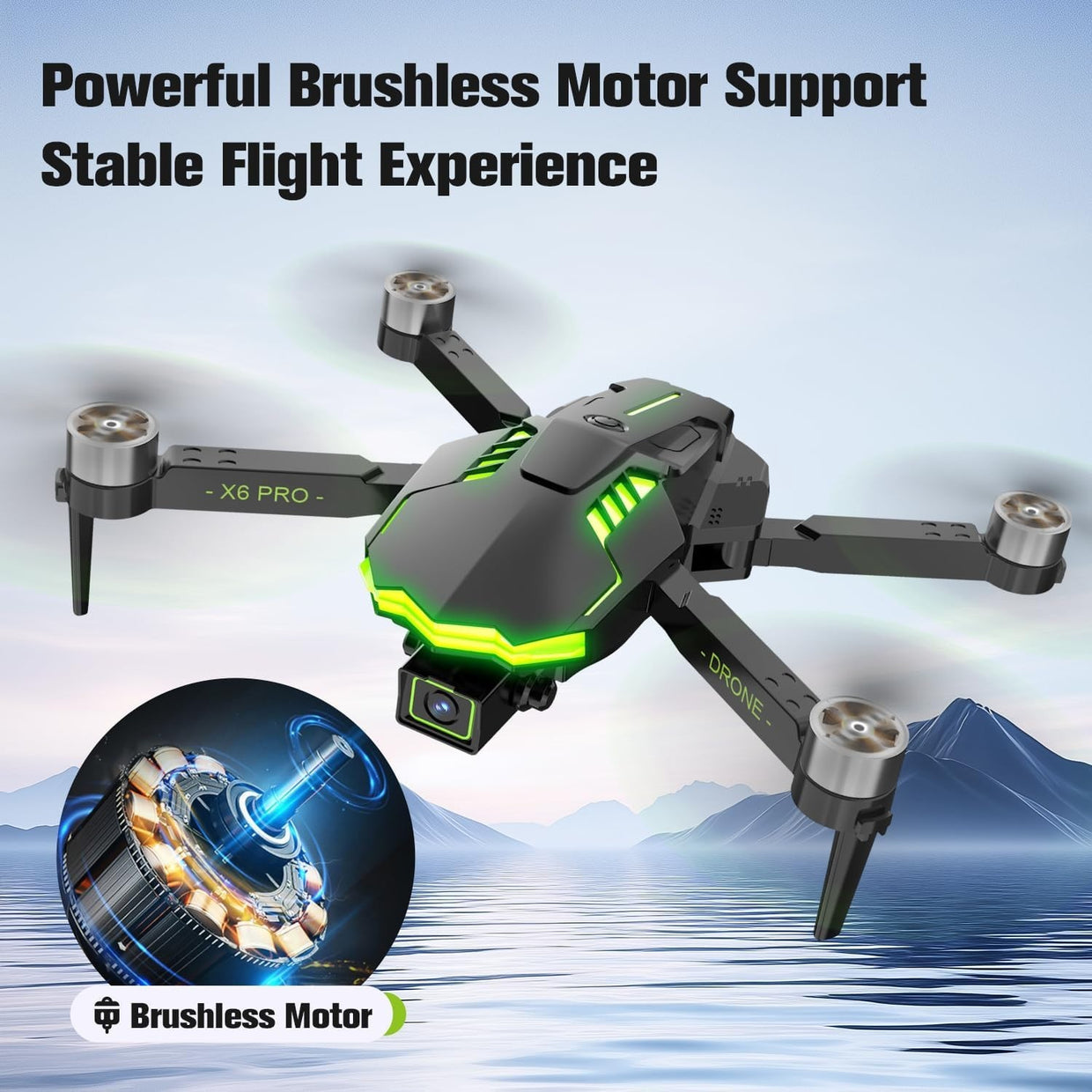 Foldable 1080P HD Camera Drone with Brushless Motor, WiFi FPV, 30min Flight Time - Kwikley