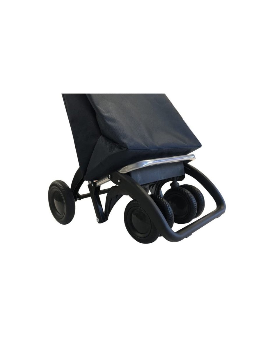 Foldable 4 - Wheel Shopping Trolley Lightweight Aluminium Laundry Cart Blue - Kwikley