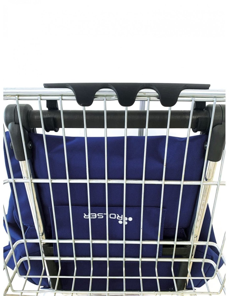 Foldable 4 - Wheel Shopping Trolley Lightweight Aluminium Laundry Cart Blue - Kwikley