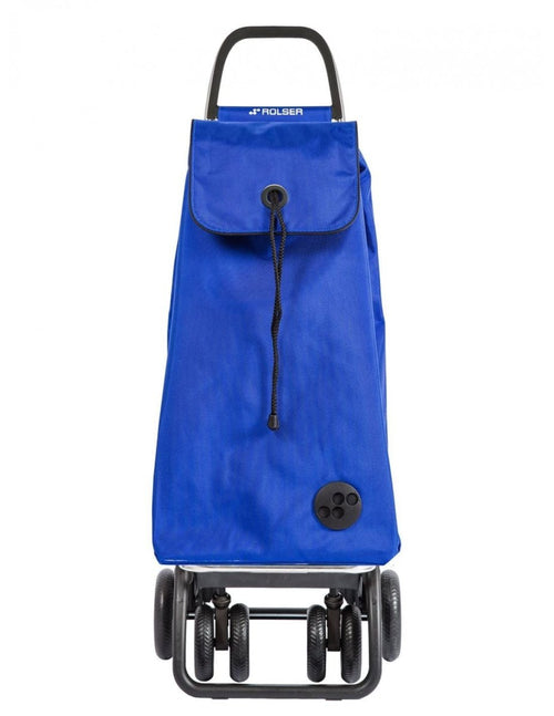Foldable 4 - Wheel Shopping Trolley Lightweight Aluminium Laundry Cart Blue - Kwikley