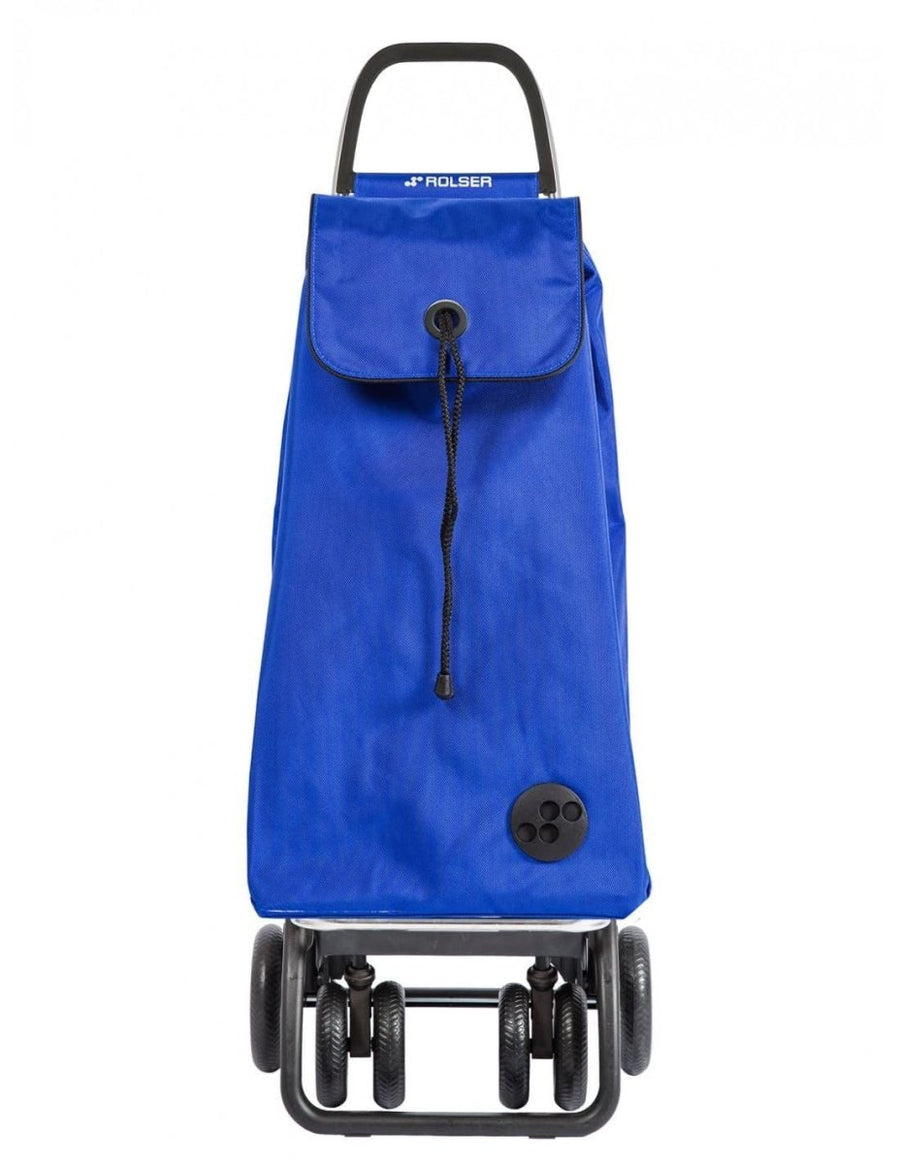 Foldable 4 - Wheel Shopping Trolley Lightweight Aluminium Laundry Cart Blue - Kwikley