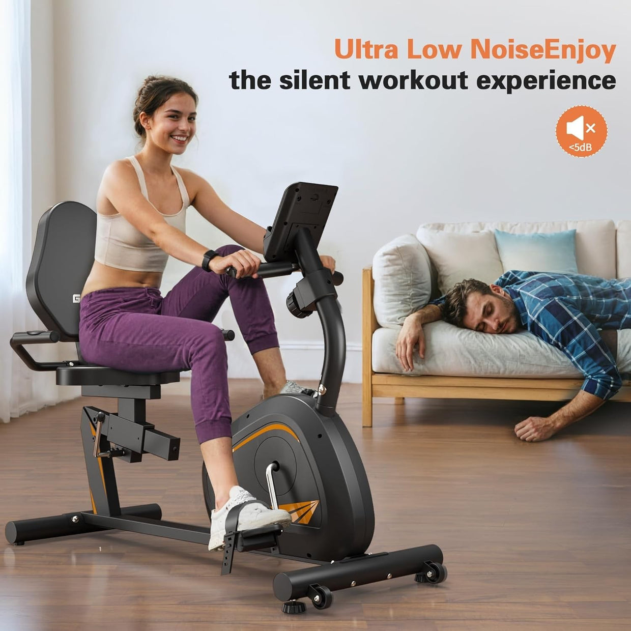 Foldable 5 - in - 1 Exercise Bike X - Bike 16 - Level Resistance Quiet Seat Backrest - Kwikley