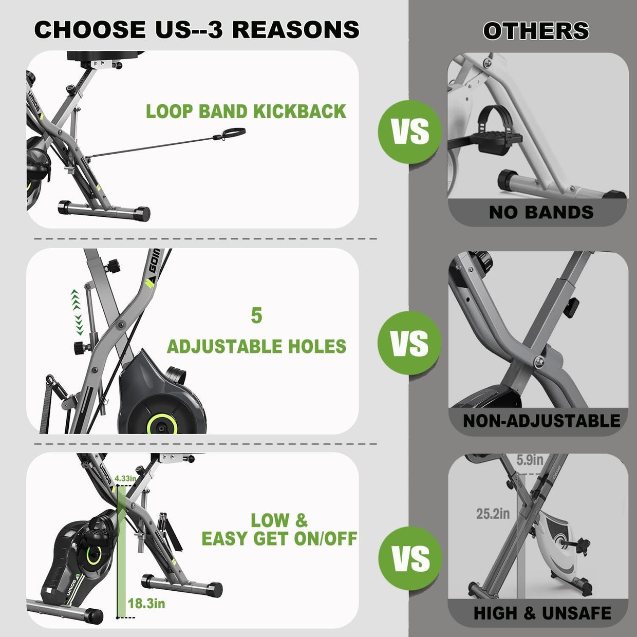 Foldable 5 - in - 1 X - Bike 16 - Level Magnetic Resistance Quiet Seat Backrest 330LB - Kwikley