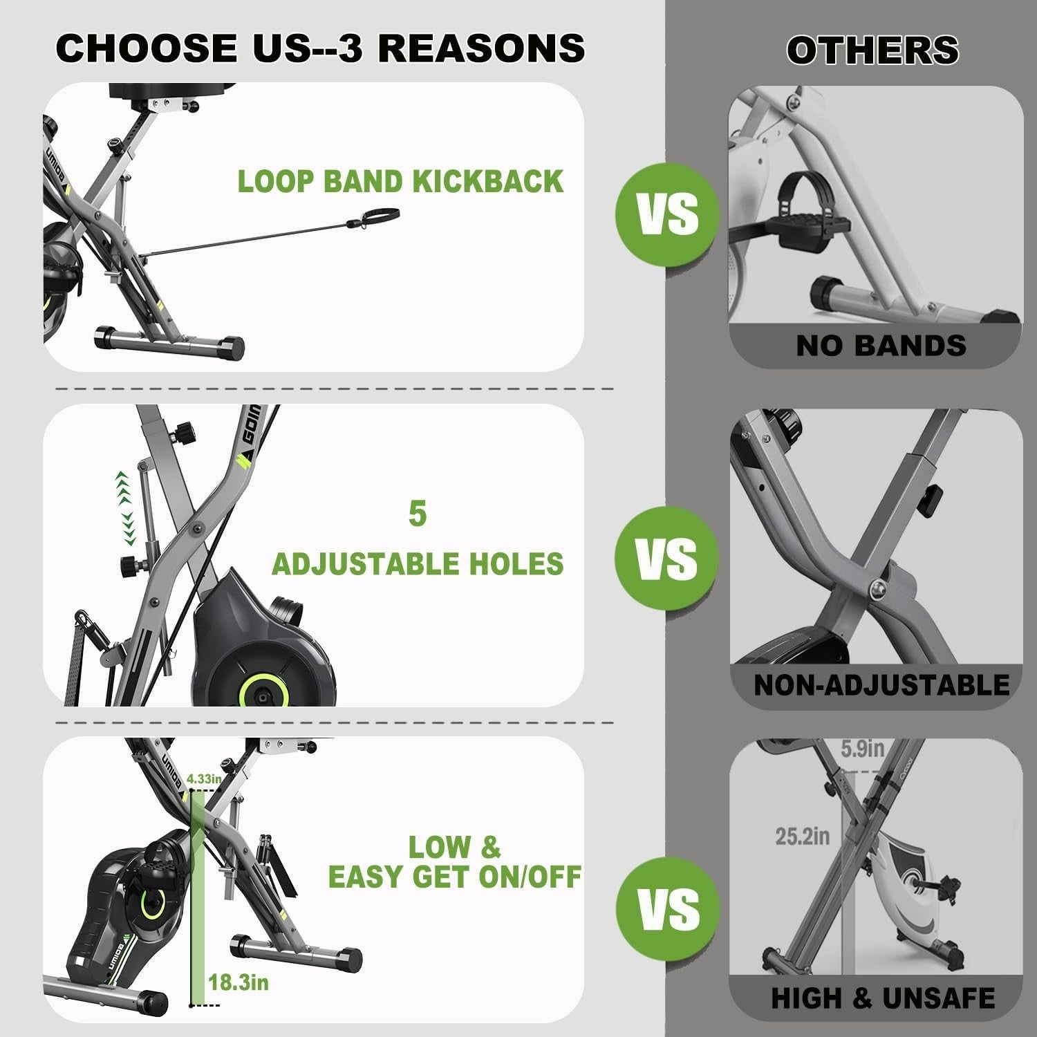 Foldable 5 - in - 1 X - Bike 16 - Level Magnetic Resistance Quiet Seat Backrest 330LB - Kwikley