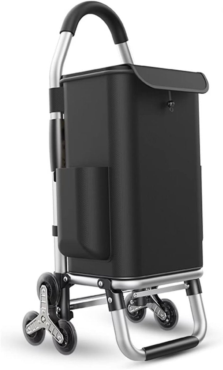 Foldable 6 - Wheel Stair Climber Shopping Trolley 36L Lightweight Aluminium - Kwikley